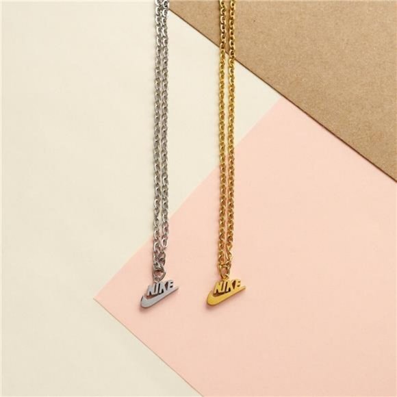 NEW NIKE GOLD NECKLACE STAINLESS STEEL 20" INCH‎ CHAIN WITH ADJUSTER SWOOSH - Picture 4 of 4